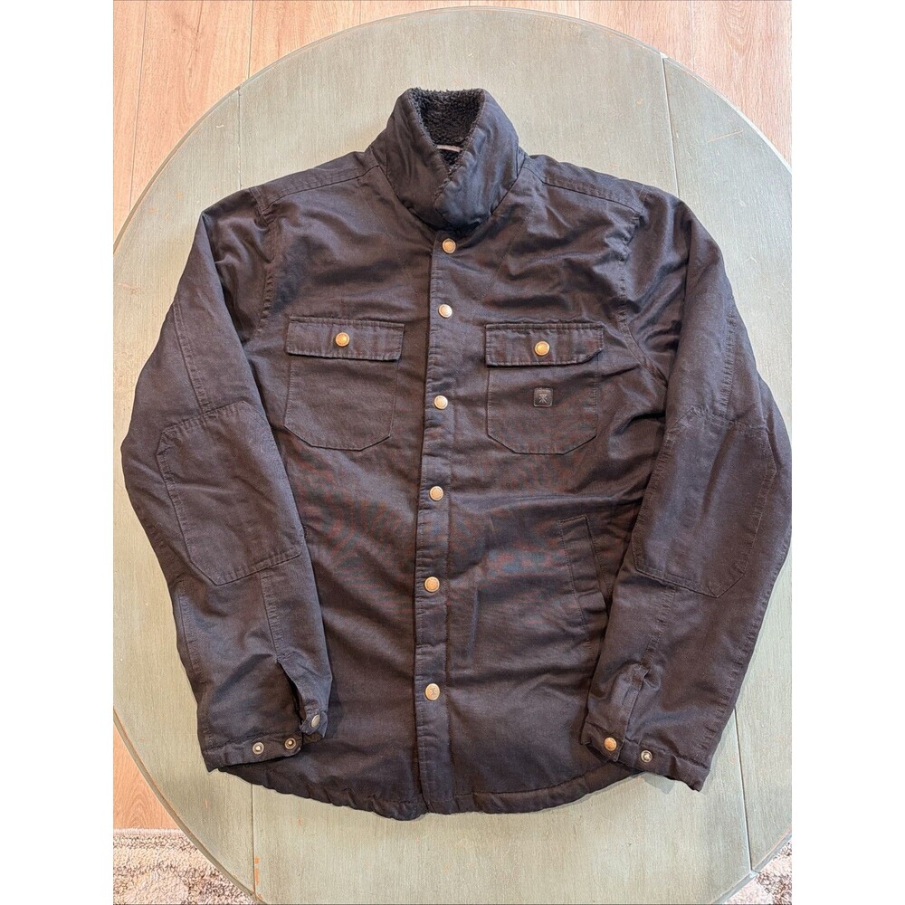 Roark Revival Hebrides Jacket RJ213 Small Black Sherpa Lined Canvas Shacket Coat